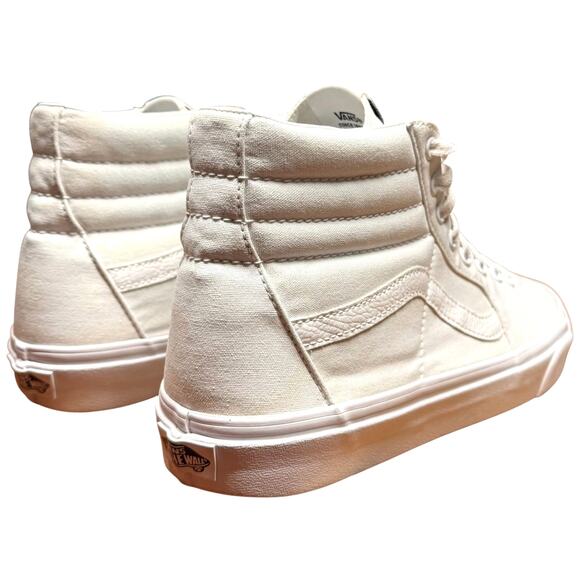 VANS Sk8-Hi Men's 10/W11.5 True White Sneakers Leather Cuff Canvas Skate Shoes - Picture 16 of 16